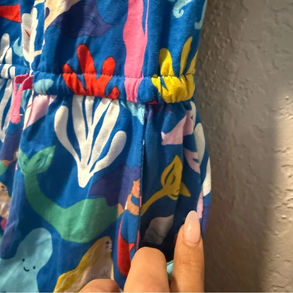 NWT Mini Boden Girls Blue‎ Mermaid One Sleeve Romper Size 5-6 - Picture 4 of 5